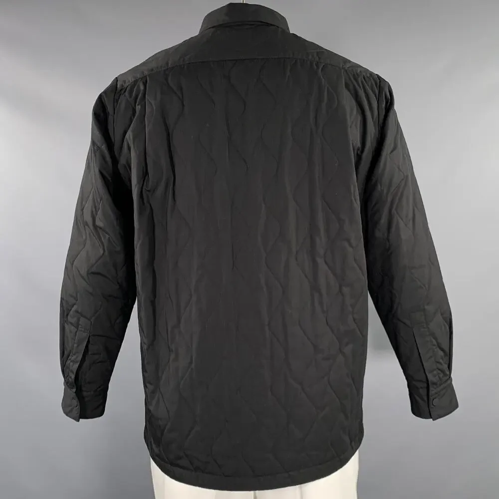 NORDISK Size L Black Quilted Polyester Cotton Snaps Jacket